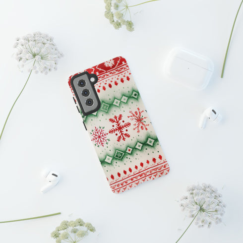Icelandic Watercolor inspired by Christmas Sweaters - Impact Resistant Phone Case